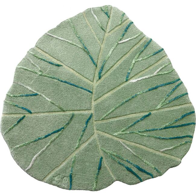 Leaf Wool Rug, Green