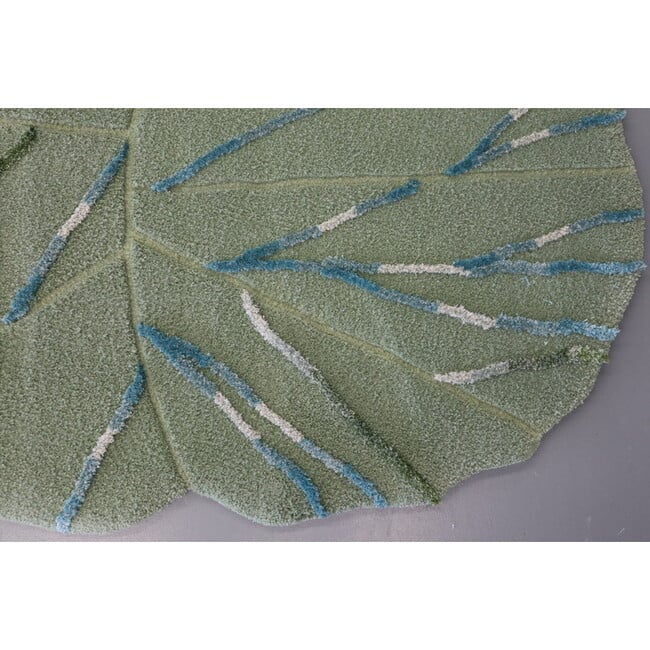 Leaf Wool Rug, Green - Rugs - 3