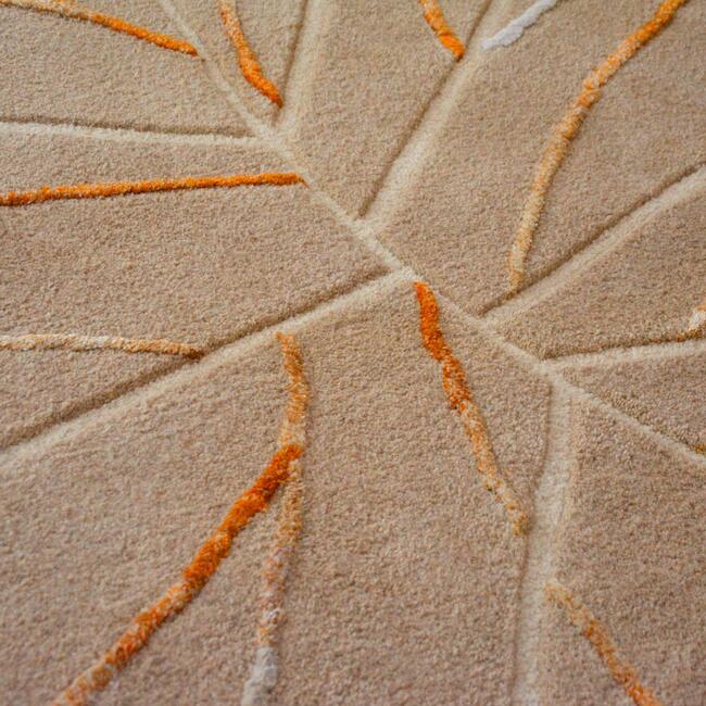 Leaf Wool Rug, Neutral - Rugs - 5