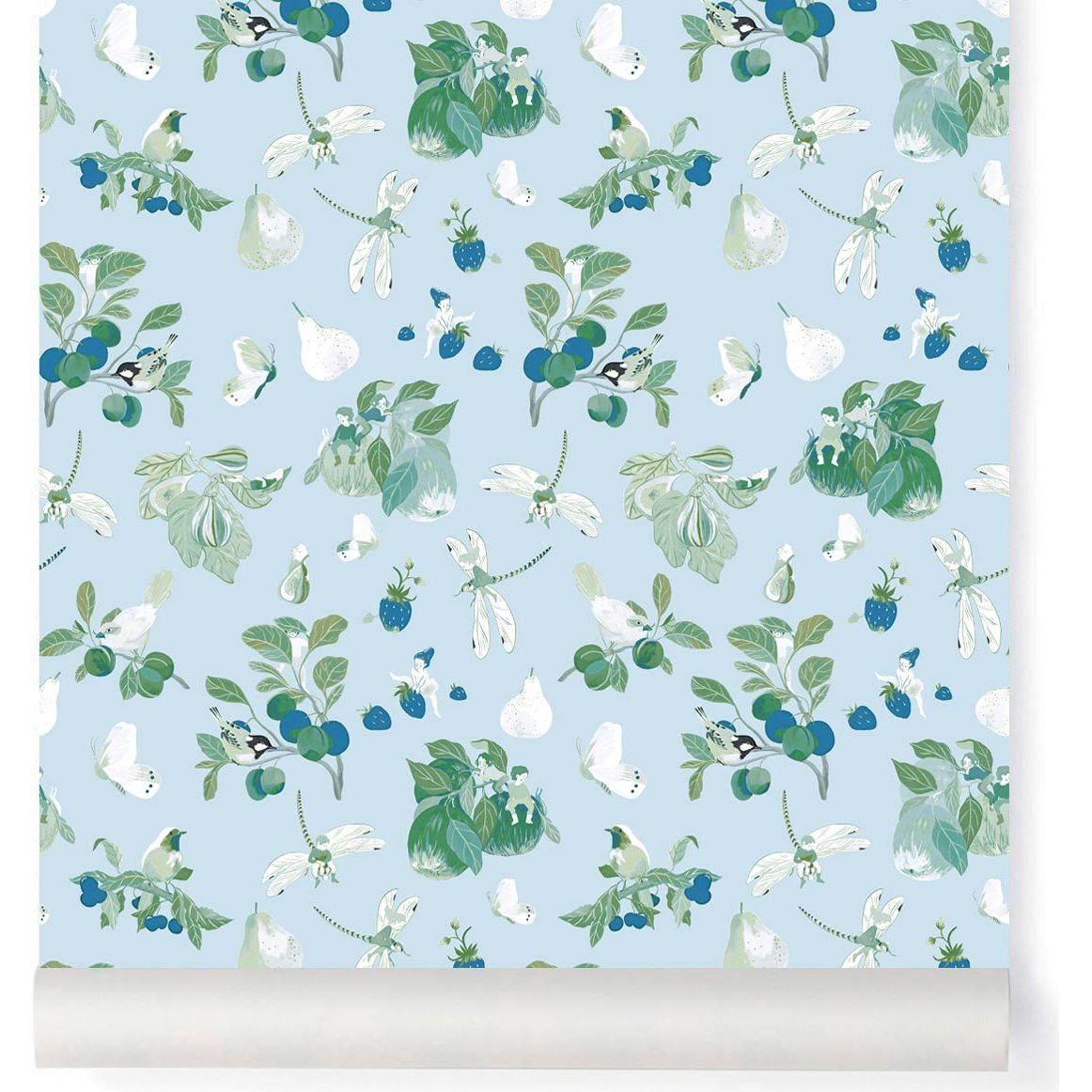 Garden Party Wallpaper, Sky Blue - Wallpaper - 1