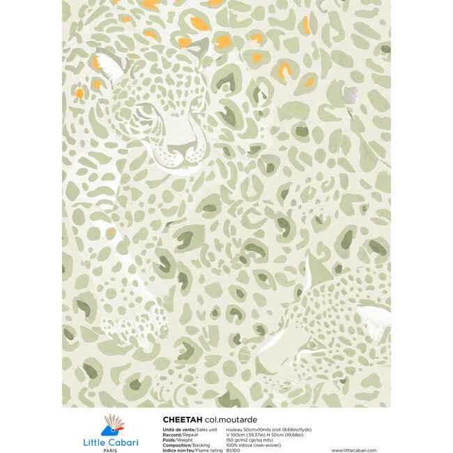 Cheetah Wallpaper, Mustard - Wallpaper - 5