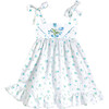2y Dimity Floral Dress, Blue Rosebud - Dresses - 1 - thumbnail
