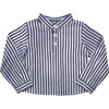 Boys French Collar Shirt, Harbor Island Stripe - Shirts - 1 - thumbnail