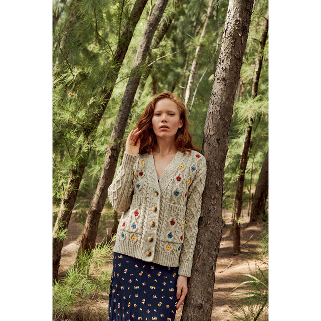 Women's Wild Flower Cardigan, Natural - Cardigans - 3