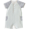 Stripes Away Shorts Romper, Ink/Sea - Rompers - 1 - thumbnail