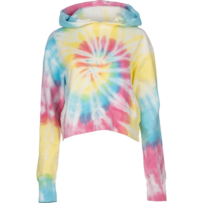 Women's Cropped Hoodie, Neon Tie Dye - Sweatshirts - 1