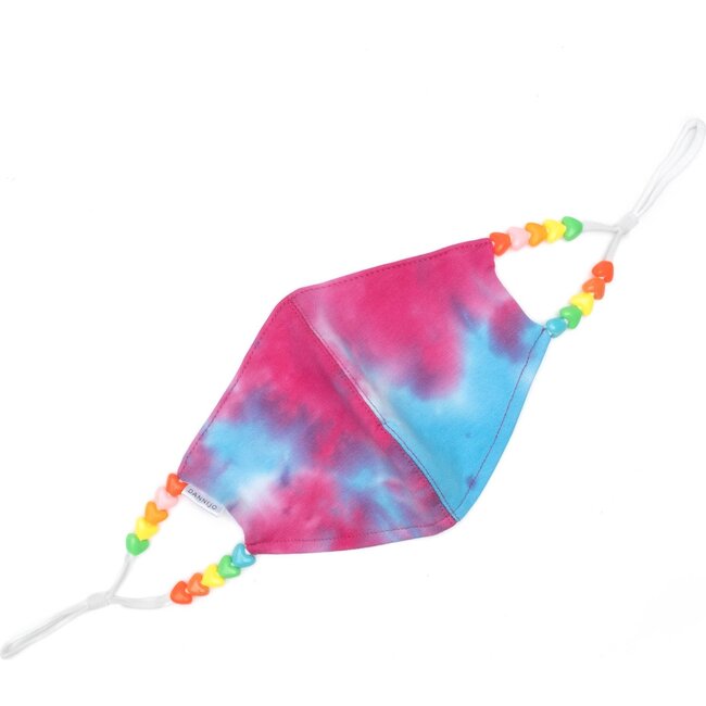 Women's Beaded Face Mask, Tie Dye Multi - Face Masks - 1