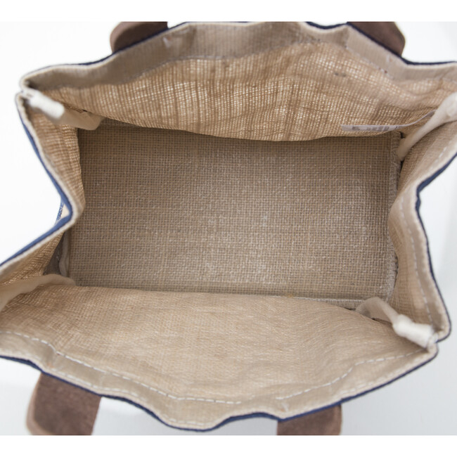 Mini Jute Market Bag, Navy - Bags - 4