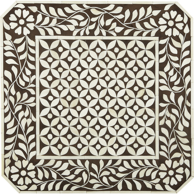Amelia Bone Inlay Side Table, Brown - Accent Tables - 2