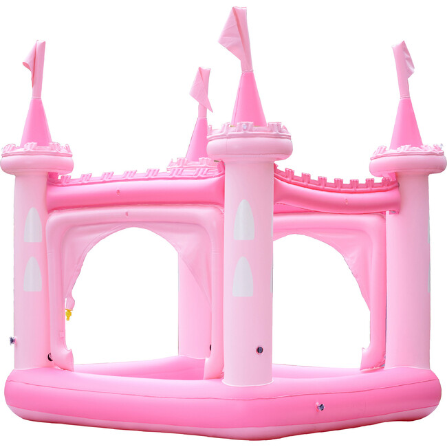 Water Fun Castle Inflatable Kiddie Pool with Pump, Pink