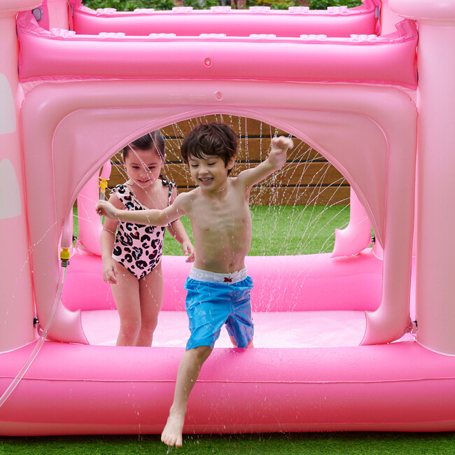 Water Fun Castle Inflatable Kiddie Pool with Pump, Pink