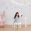 Kate Twinkle Star Vanity Set with Foldable Mirror and Chair, Pink/White - Kids Seating - 2