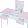 Kate Twinkle Star Vanity Set with Foldable Mirror and Chair, Pink/White - Kids Seating - 4 - thumbnail