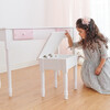 Kate Twinkle Star Vanity Set with Foldable Mirror and Chair, Pink/White - Kids Seating - 7