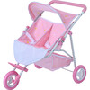 Stars Princess Deluxe Baby Doll Stroller, Pink/White - Doll Accessories - 1 - thumbnail