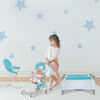 3-in-1 Baby Doll Nursery Set, Blue/White - Doll Accessories - 2