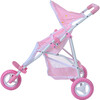 Stars Princess Deluxe Baby Doll Stroller, Pink/White - Doll Accessories - 6