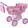 Stars Princess Deluxe Baby Doll Stroller, Pink/White - Doll Accessories - 6