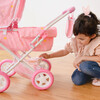 Stars Princess Deluxe Baby Doll Stroller, Pink/White - Doll Accessories - 7