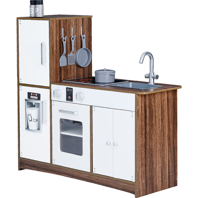 Little Chef Palm Springs Classic Kids Play Kitchen with Accessories, Natural/White - Play Kitchens - 1