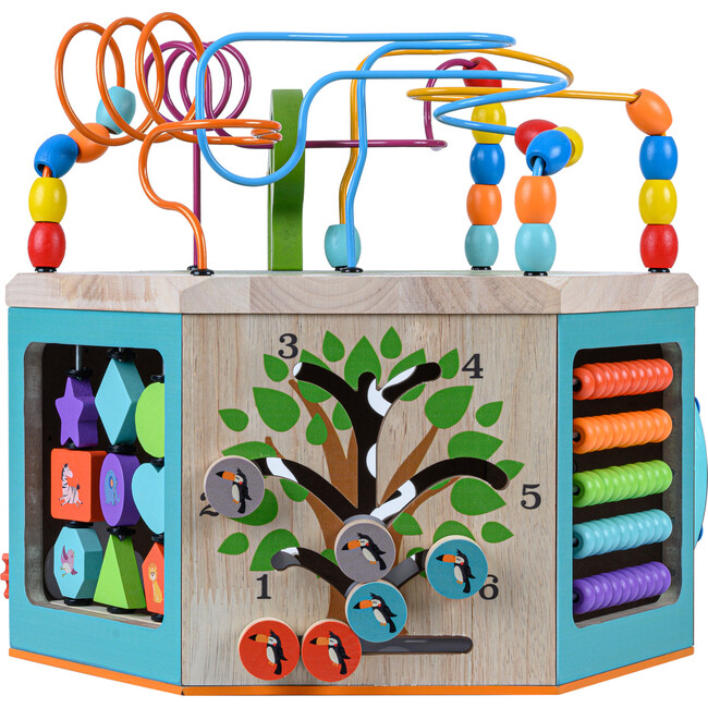 Preschool Play Lab Large Wooden Activity Learning 7-side Cube - Developmental Toys - 6