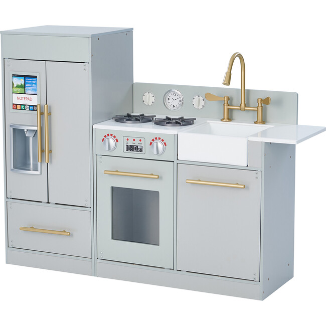 Little Chef Chelsea Modern Play Kitchen, Silver - Play Kitchens - 1