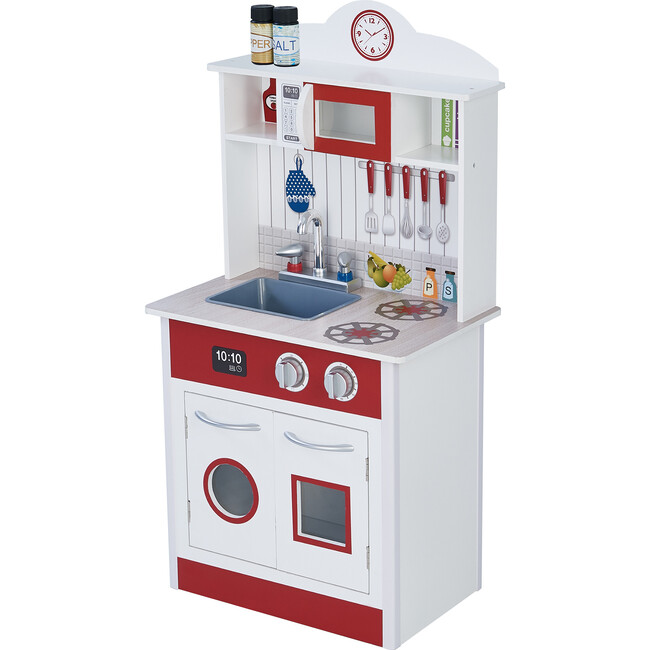 Little Chef Madrid Classic Play Kitchen, Red/White - Play Kitchens - 1