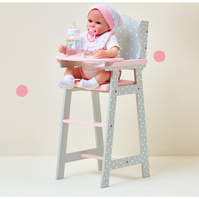 Polka Dots Princess Baby Doll High Chair, Grey