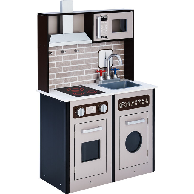 Little Chef Burgundy Classic Play Kitchen, Expresso/Black
