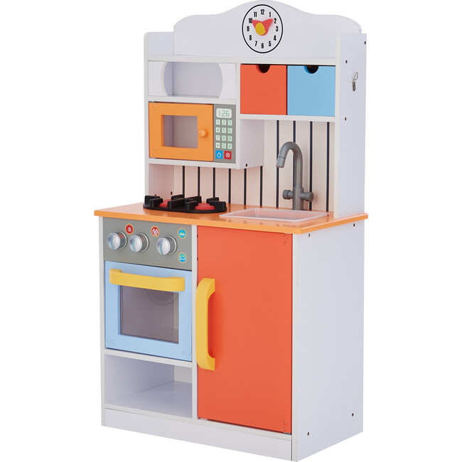 Little Chef Florence Classic Play Kitchen, Coral Red/Twilight