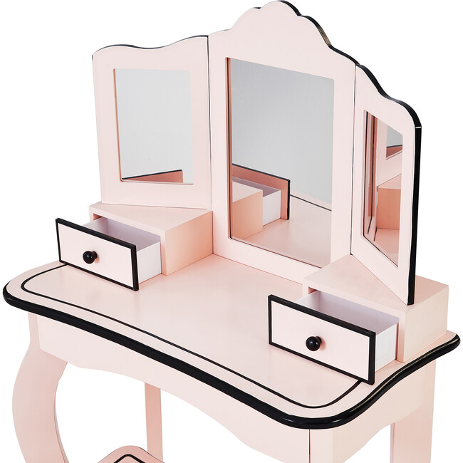 Little Lady Adriana Play Vanity Set, Pink/Black - Kids Seating - 5