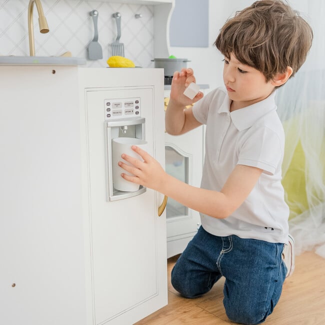 Little Chef Upper East Retro Play Kitchen, White/Gold - Play Kitchens - 7