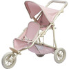 Polka Dots Princess Baby Doll Twin Jogging Stroller, Pink & Grey - Doll Accessories - 1 - thumbnail