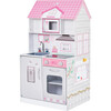 Wonderland Ariel 2-in-1 Kids Play Kitchen and Dollhouse, Pink/Grey - Dollhouses - 1 - thumbnail