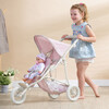 Polka Dots Princess Baby Doll Twin Jogging Stroller, Pink & Grey - Doll Accessories - 7