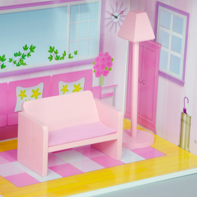 Dreamland Tiffany 12" Doll House, Pink - Dollhouses - 6