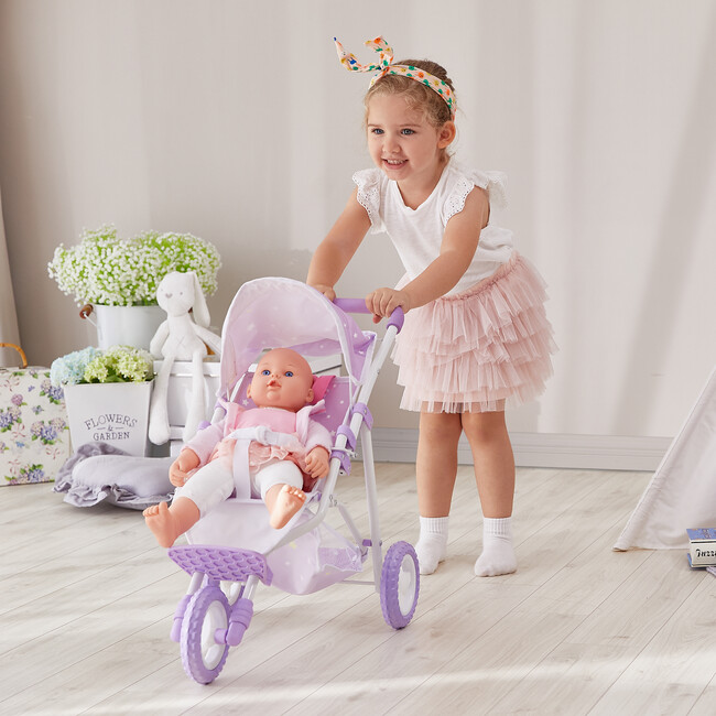 Baby Doll Jogging Stroller, Purple/Stars