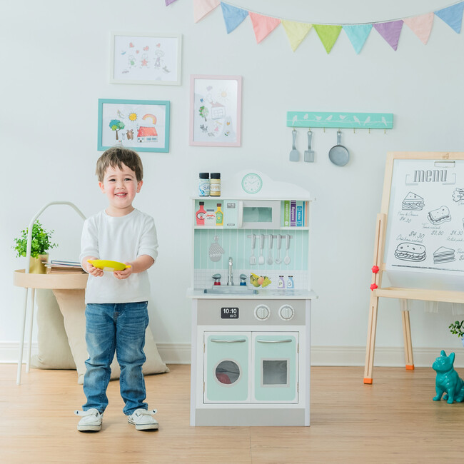 Little Chef Madrid Classic Play Kitchen, Mint/Grey - Play Kitchens - 5