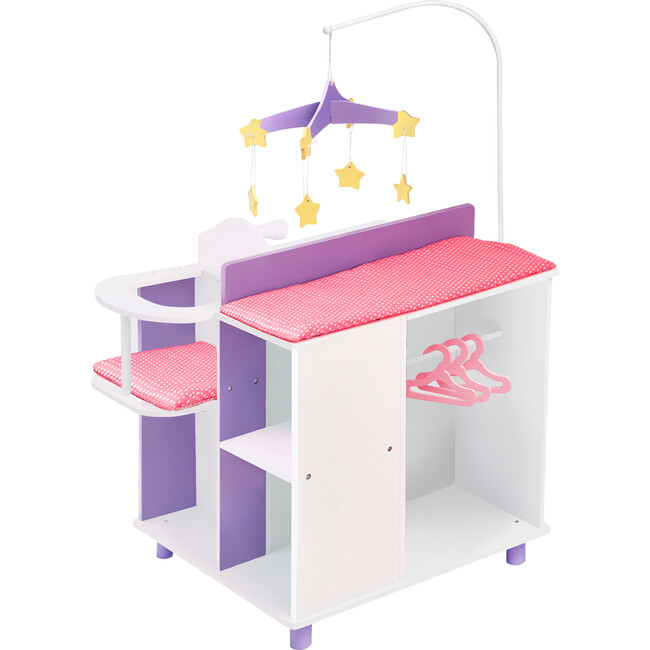 Little Princess Baby Doll Changing Station with Storage, White