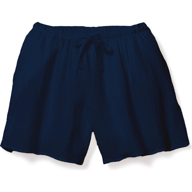 Navy Gauze Drawstring Shorts
