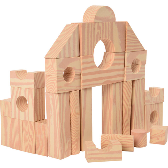 Wood-look Foam Blocks, Tan - Constructive Playthings Us Toys Blocks 