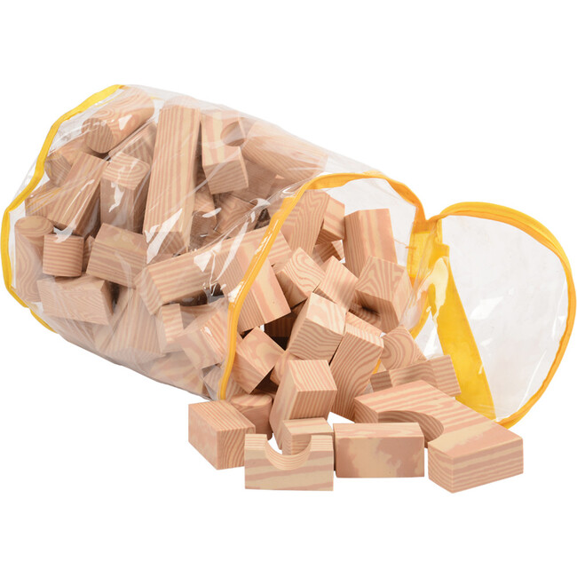 Wood-look Foam Blocks, Tan - Blocks - 3