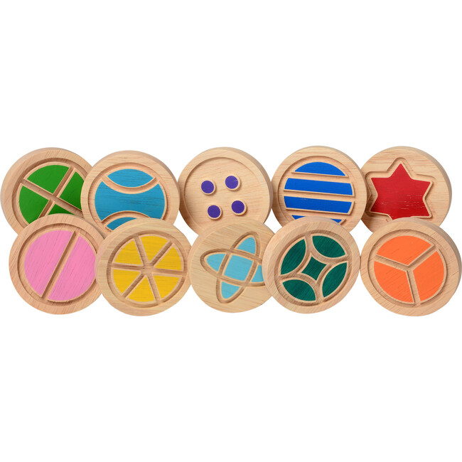 Wooden Tactile Discs - Games - 2
