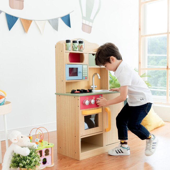 Little Chef Florence Classic Play Kitchen, Wood Grain - Play Kitchens - 5