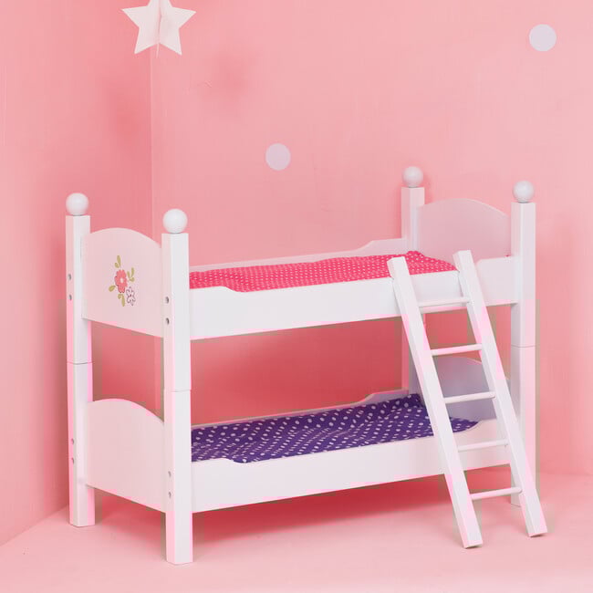 Little Princess 18" Doll Double Bunk Bed, White