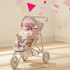 Polka Dots Princess Baby Doll Jogging Stroller, Pink & Grey - Doll Accessories - 2