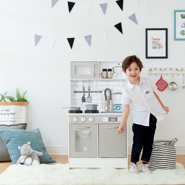 Little Chef Valencia Classic Play Kitchen, Grey - Play Kitchens - 2