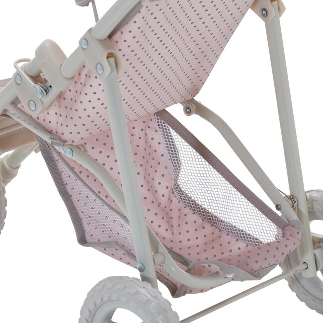Polka Dots Princess Baby Doll Jogging Stroller, Pink & Grey - Olivia's ...