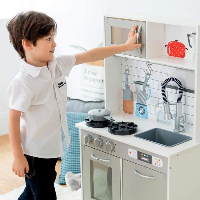 Little Chef Valencia Classic Play Kitchen, Grey - Play Kitchens - 3