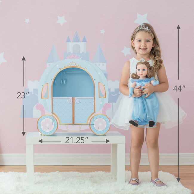 Princess Pumpkin Carriage with Closet and Dress - Doll Accessories - 7